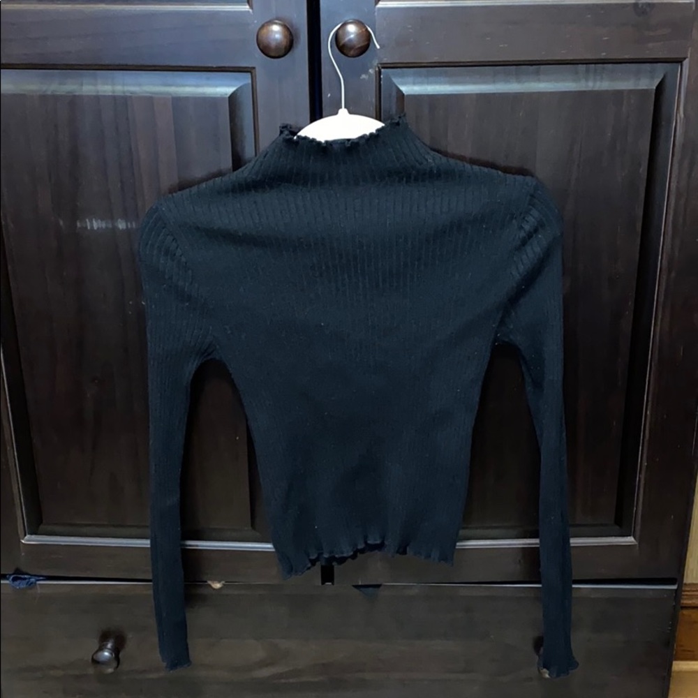 Ribbed Black Turtleneck
